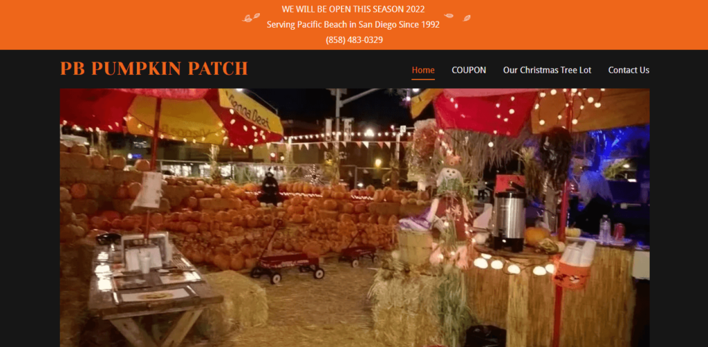 Homepage of PB Pumpkin Patch / pbpumpkinpatch.com