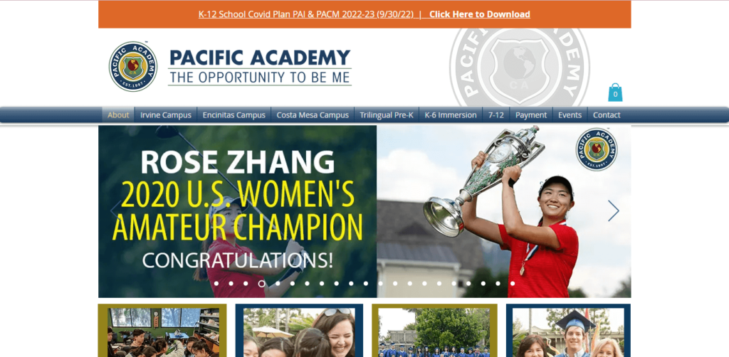 Homepage of Pacific Academy / pacificacademy.org