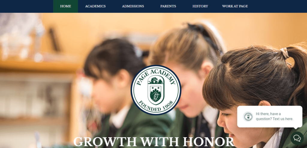 Homepage of Page Academy / pageacademyca.com