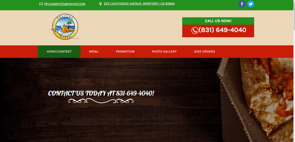 Homepage of Pelican Pizza / pelicanpizzaonline.com