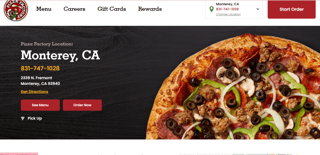Homepage of Pizza Factory / pizzafactory.com
