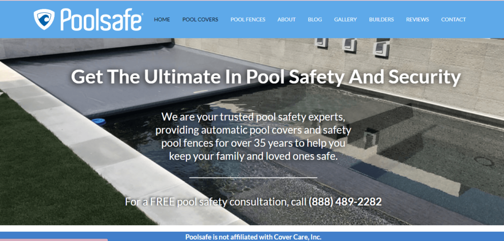Homepage of Poolsafe Company / poolsafe.com