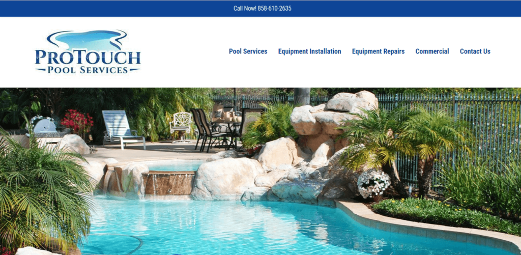 Homepage of Protouch Pool Services / protouchpoolservices.com