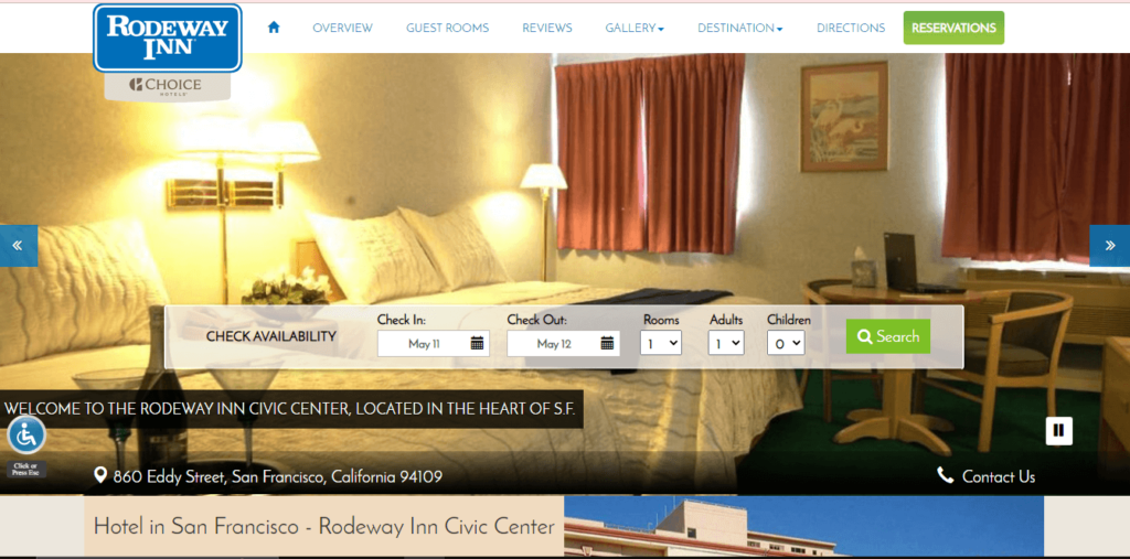 Homepage of Rodeway Inn / rodewaysf.com