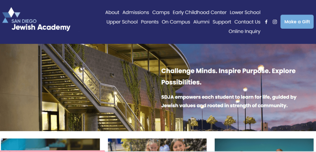 Homepage of San Diego Jewish Academy / sdja.com