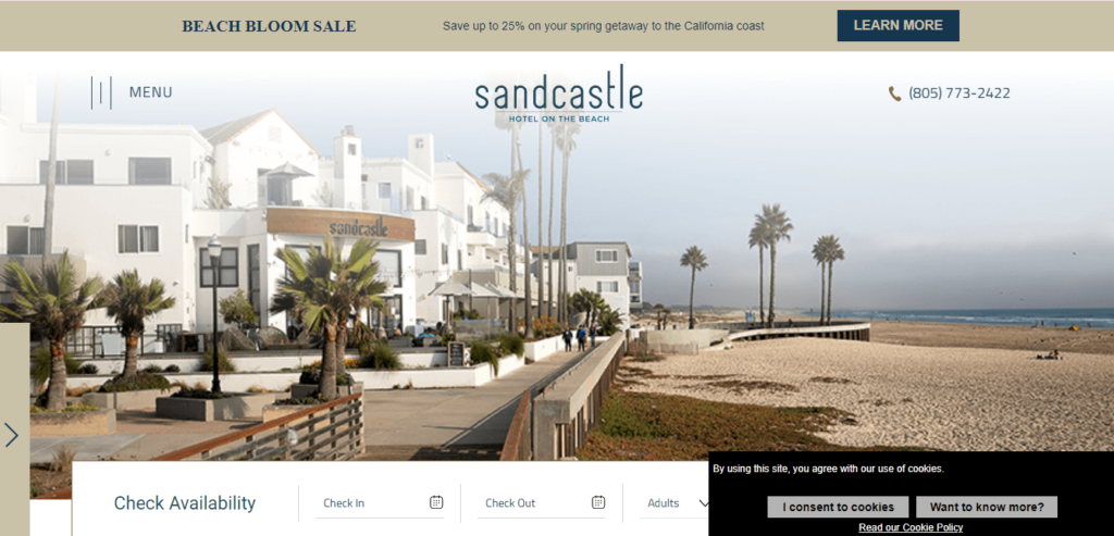 Homepage of Sandcastle Hotel / sandcastlehotelonthebeach.com