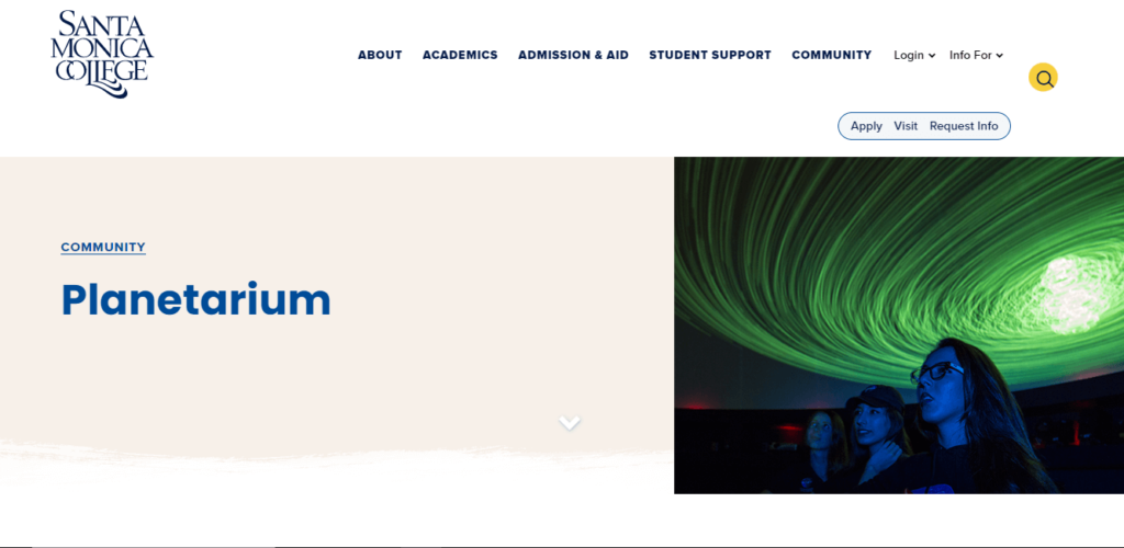 Homepage of Santa Monica College Planetarium / smc.edu