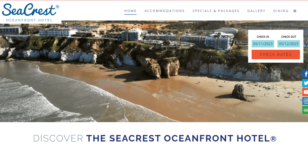 Homepage of Seacrest Oceanfront Hotel / seacrestpismo.com