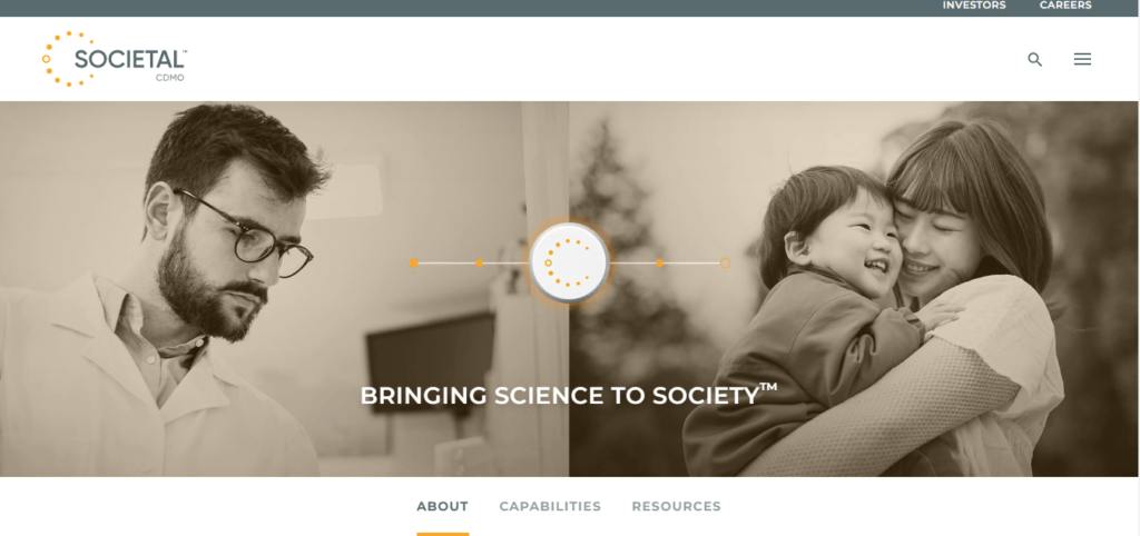 Homepage of Societal CDMO / societalcdmo.com