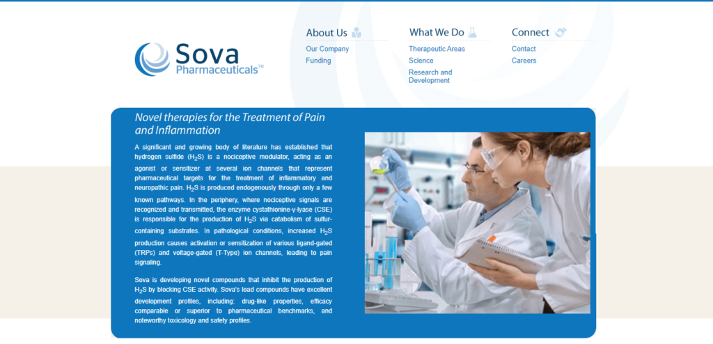 Homepage of Sova Pharmaceutical / sovapharma.com