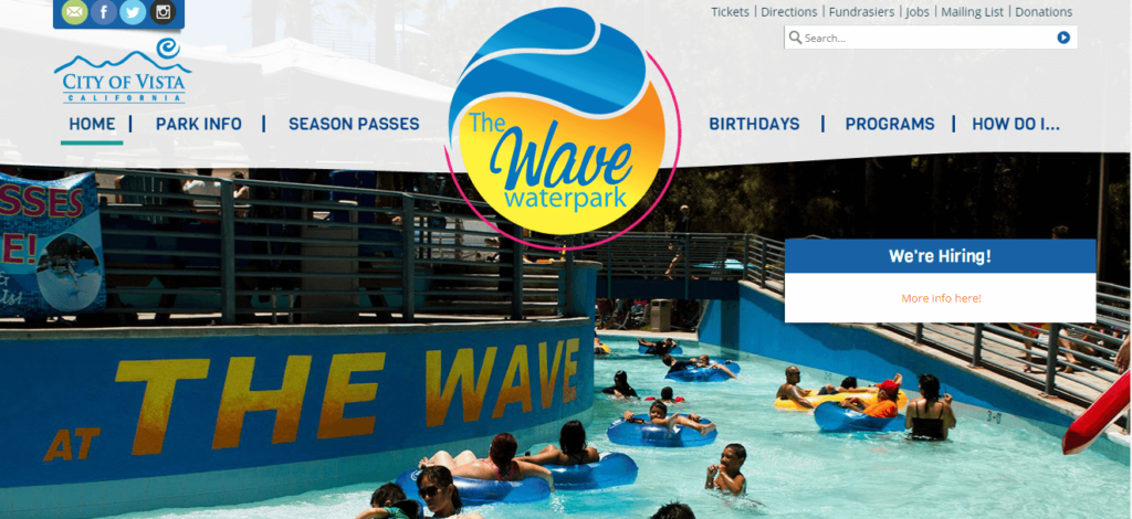 Homepage of The Waver Water Park / www.thewavewaterpark.com