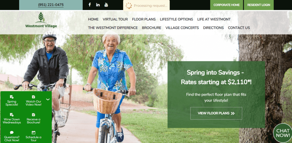 Homepage of Westmont Village / westmontliving.com