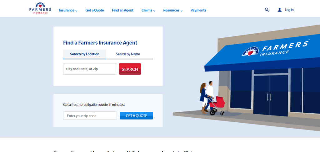 Homepage of Farmers Insurance-Melissa Kay /
Link: agents.farmers.com