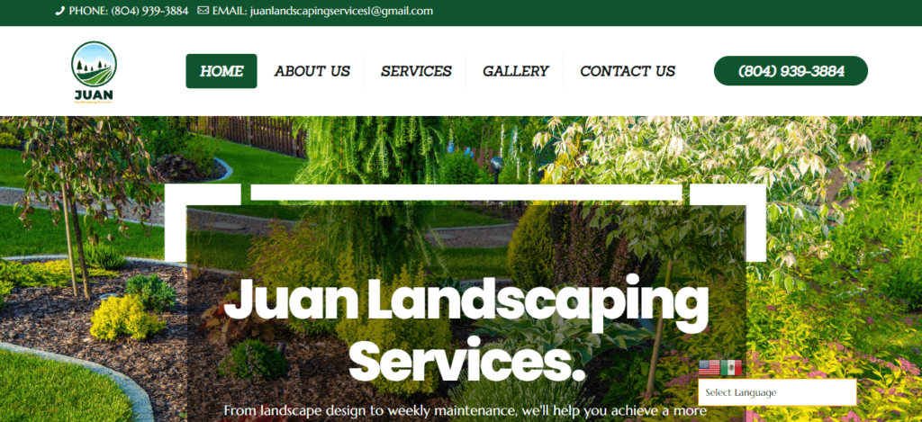 Homepage of Juan Landscaping / www.juan-landscapingservices.com