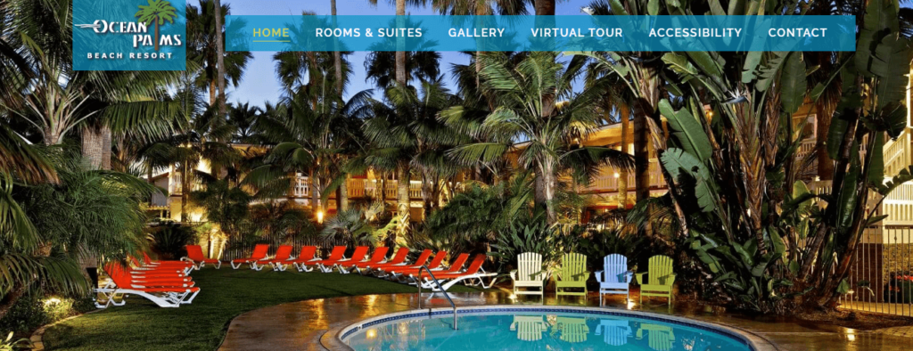 Homepage of Ocean Palms Beach Resort / www.oceanpalms.com