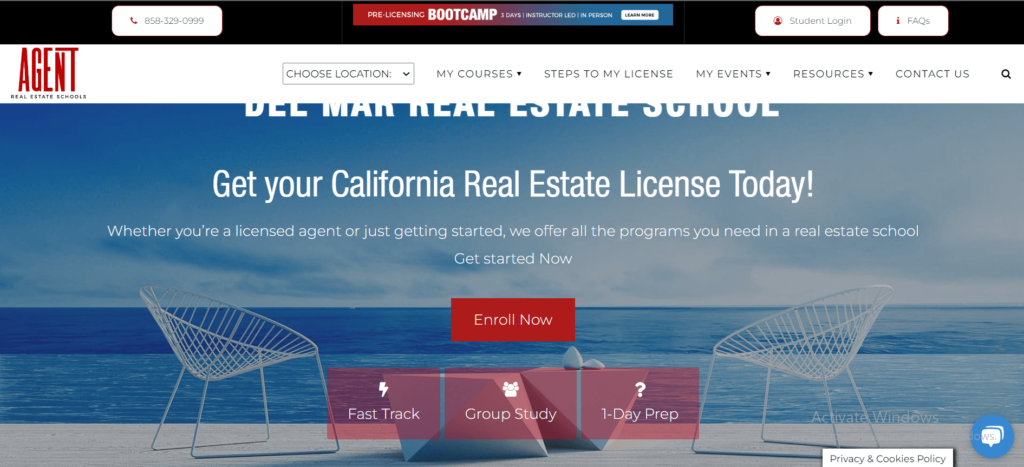 Homepage of Agent Real Estate Schools - Del Mar / agentrealestateschools.com
