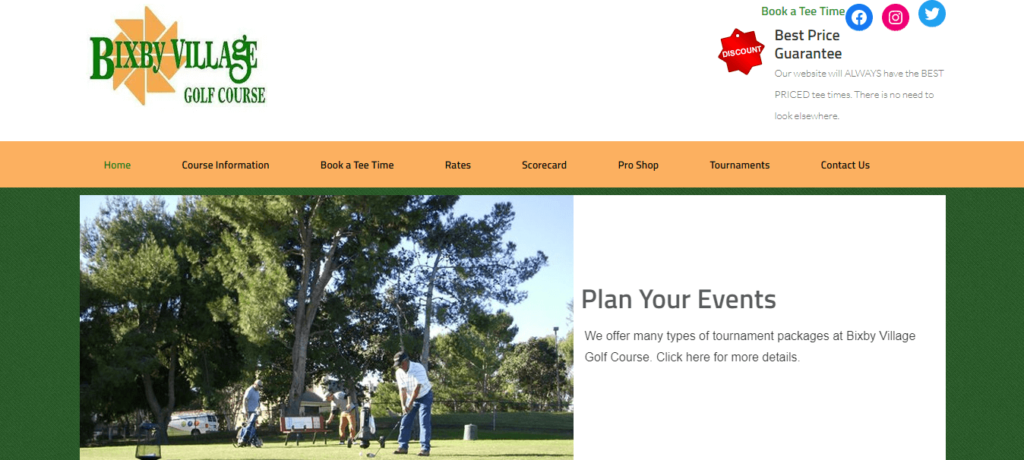 Homepage of Bixby Village Golf Course /
Link: bixbyvillagegolfcourse.com
