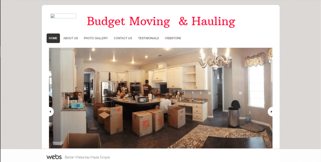 Homepage of Budget Moving & Hauling / https://budgetmovingandhauling.webs.com
