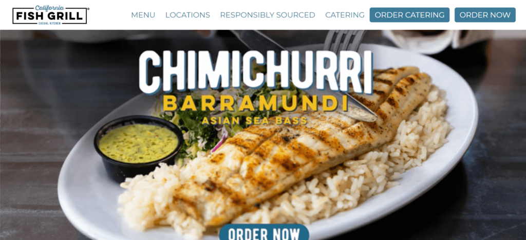 Homepage of California Fish Grill / cafishgrill.com