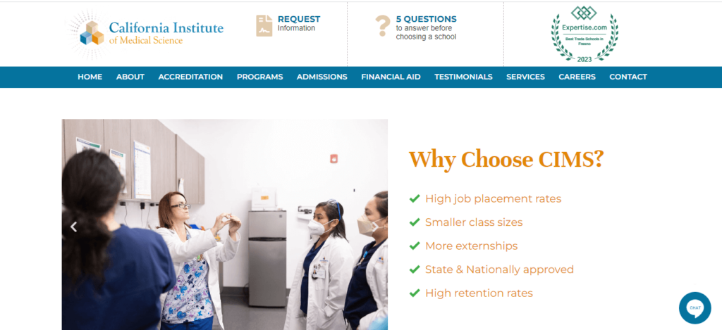 Homepage of California Institute of Medical Science /
Link: cims.edu