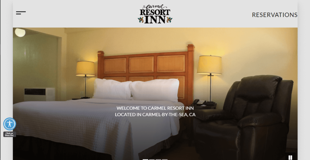 Homepage of Carmel Resort Inn / https://www.carmelresortinncottages.com
