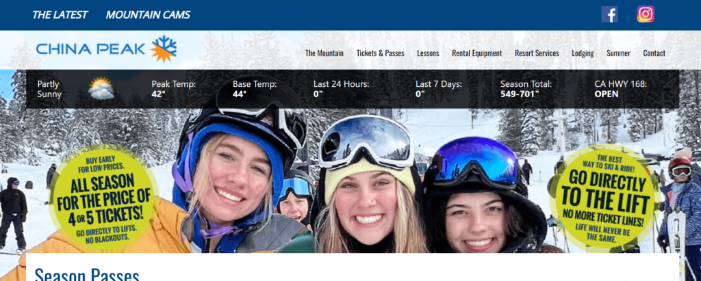 Homepage of China Peak Mountain Resort / skichinapeak.com