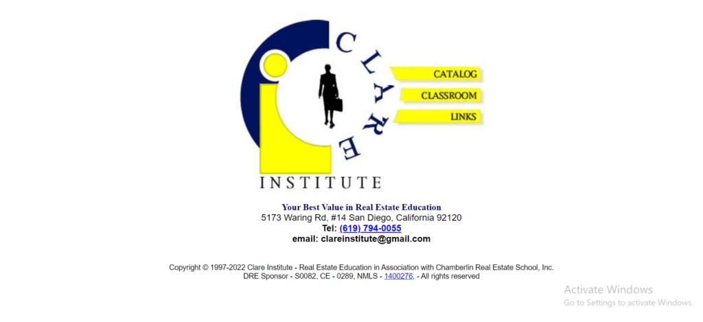 Homepage of Clare Institute / clareinstitute.com