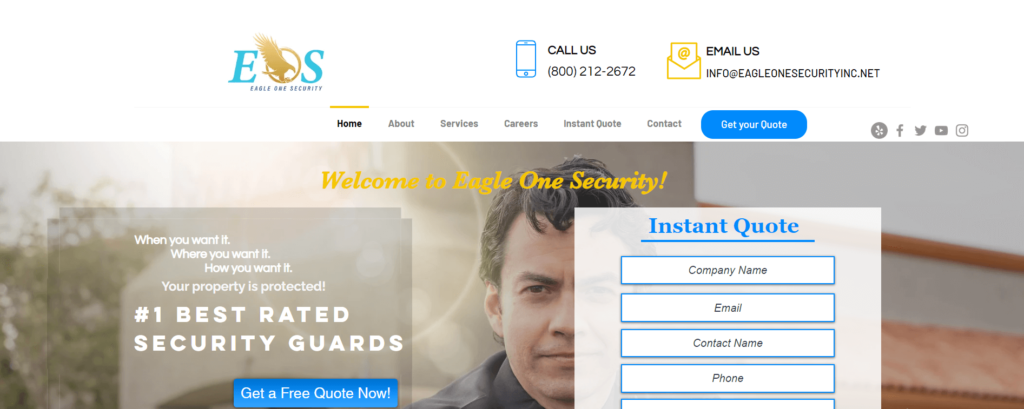 Homepage of Eagle One Security Guards / eosguards.com