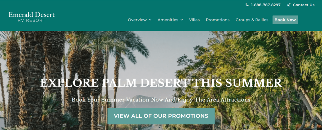 Homepage of Emerald Desert RV Resort / emeralddesert.com