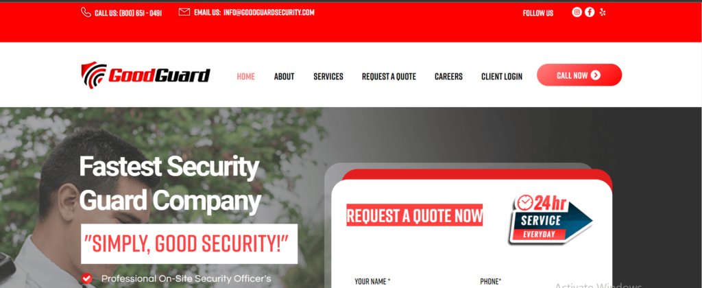 Homepage of Good Guard Security / goodguardsecurity.com