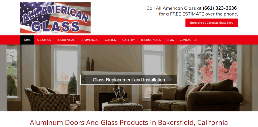 Homepage Of All American Glass / http://all-americanglassco.com/
Link: http://all-americanglassco.com/