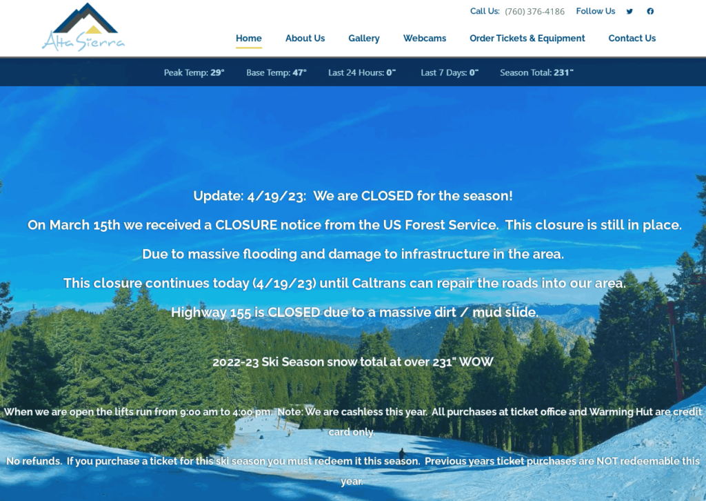 Homepage Of Alta Sierra Ski Resort / http://altasierra.com/
Link: http://altasierra.com/