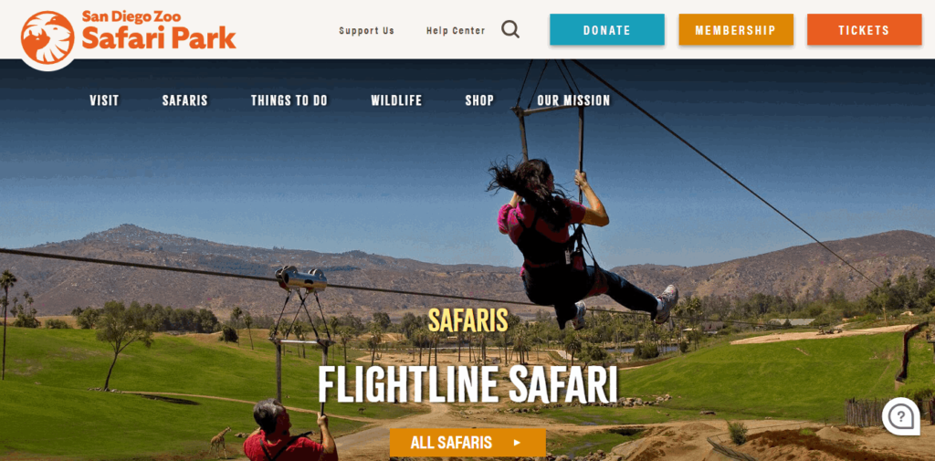 Homepage Of Flightline Safari / https://sdzsafaripark.org/safaris/flightline-safari
Link: https://sdzsafaripark.org/safaris/flightline-safari