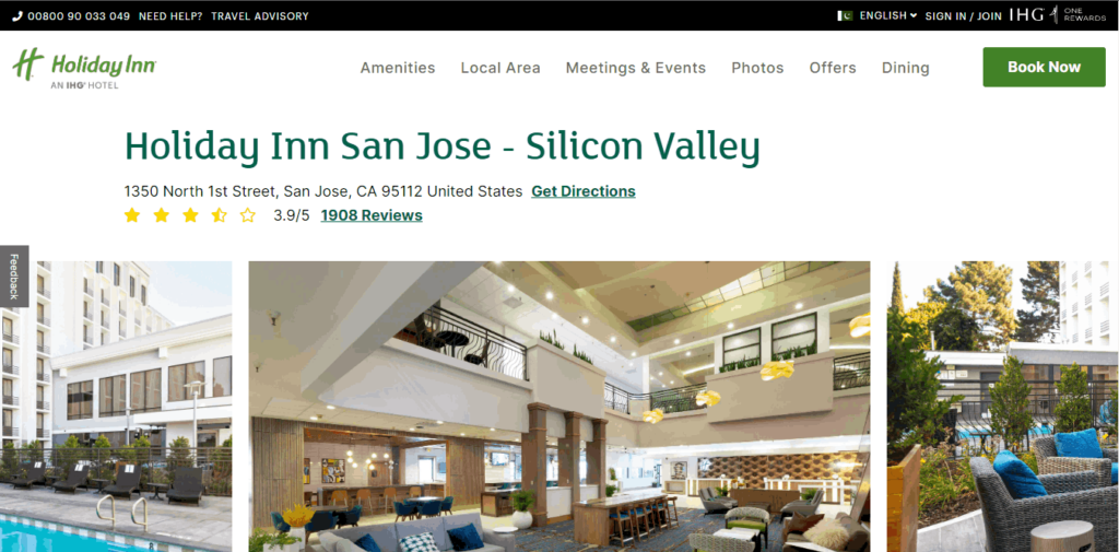 Homepage Of Holiday Inn San Jose / https://www.ihg.com/holidayinn/hotels/us/en/san-jose/sjccc/hoteldetail?cm_mmc=GoogleMaps--HI--US-_-SJCCC
Link: https://www.ihg.com/holidayinn/hotels/us/en/san-jose/sjccc/hoteldetail?cm_mmc=GoogleMaps-_-HI-_-US-_-SJCCC
