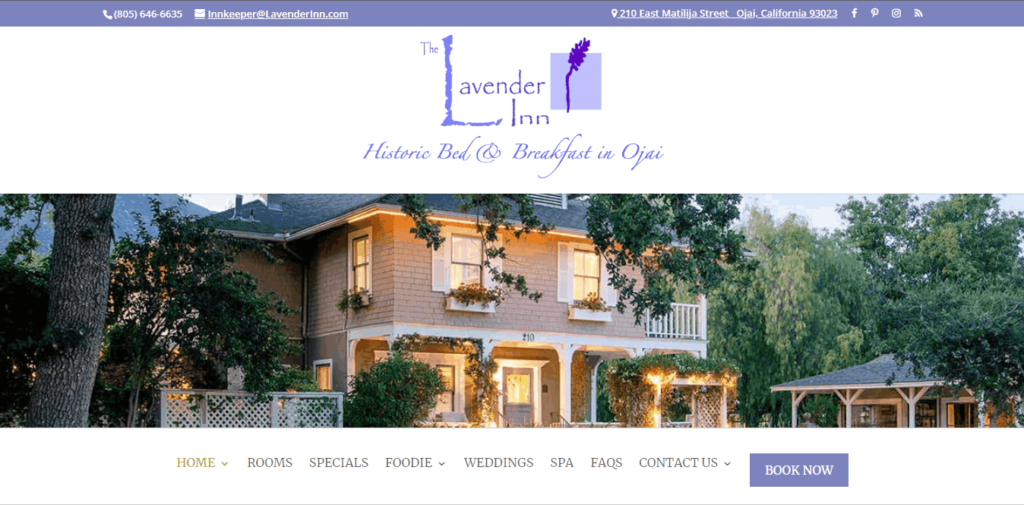 Homepage Of Lavender Inn / https://lavenderinn.com/
Link: https://lavenderinn.com/