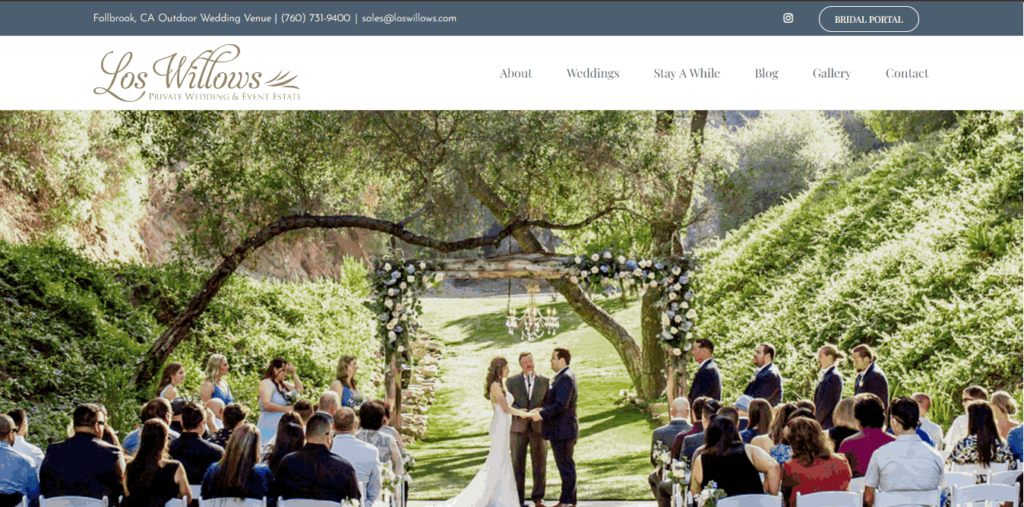 Homepage Of Los Willows Wedding Estate / https://loswillows.com/
Link: https://loswillows.com/