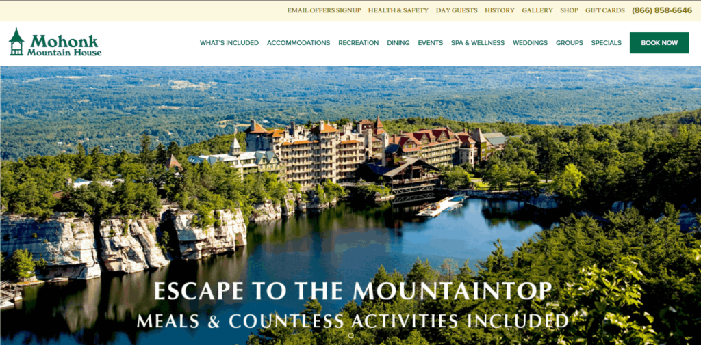 Homepage Of Mohonk Mountain House / https://www.mohonk.com/?nck=gmb&utm_source=googlemybusiness&utm_medium=organic&utm_campaign=business+listing
Link: https://www.mohonk.com/?nck=gmb&utm_source=googlemybusiness&utm_medium=organic&utm_campaign=business+listing
