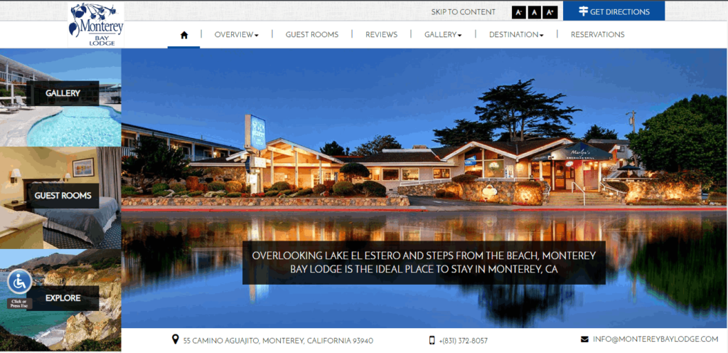 Homepage Of Monterey Bay Lodge / https://www.montereybaylodge.com/
Link: https://www.montereybaylodge.com/