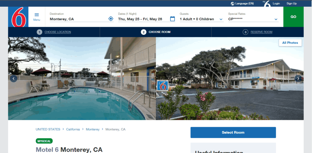 Homepage Of Motel 6 Monterey / https://www.motel6.com/en/home/motels.ca.monterey.9369.html?lid=Local_Milestone_5&travelAgentNumber=TA001305&corporatePlusNumber=CP792N5W&utm_source=google%20my%20business&utm_medium=listing&utm_campaign=visit%20website
Link: https://www.motel6.com/en/home/motels.ca.monterey.9369.html?lid=Local_Milestone_5&travelAgentNumber=TA001305&corporatePlusNumber=CP792N5W&utm_source=google%20my%20business&utm_medium=listing&utm_campaign=visit%20website
