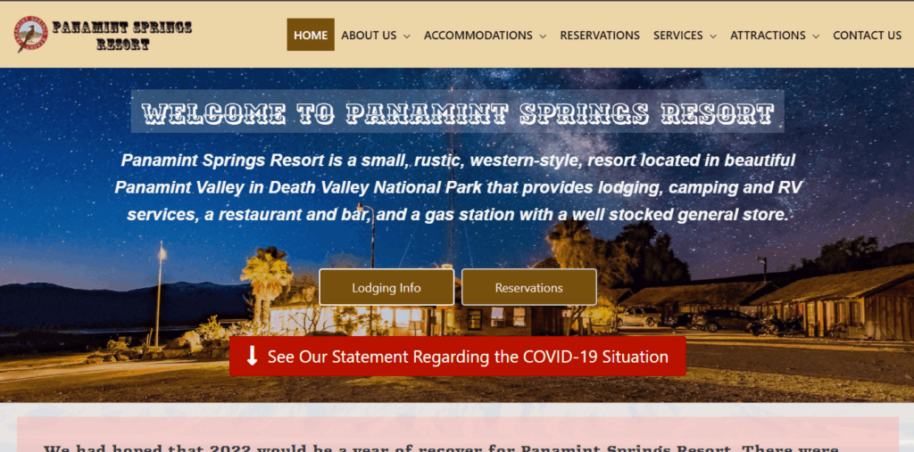 Homepage Of Panamint Springs Resort / https://www.panamintsprings.com/
Link: https://www.panamintsprings.com/