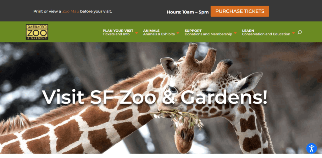 Homepage Of San Francisco Zoo / https://www.sfzoo.org/
Link: https://www.sfzoo.org/