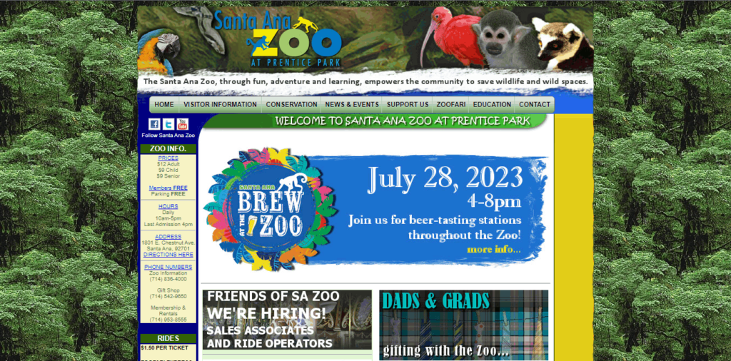 Homepage Of Santa Ana Zoo / https://www.santaanazoo.org/
Link: https://www.santaanazoo.org/