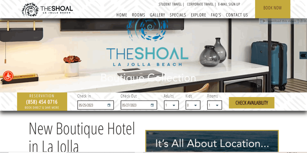 Homepage Of The Shoal La Jolla Beach / https://www.theshoallajolla.com/
Link: https://www.theshoallajolla.com/
