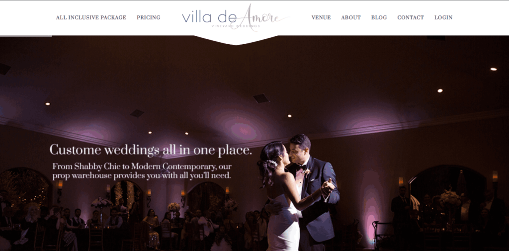 Homepage Of Villa De Amore Temecula Wedding Venue / https://villadeamore.com/
Link: https://villadeamore.com/