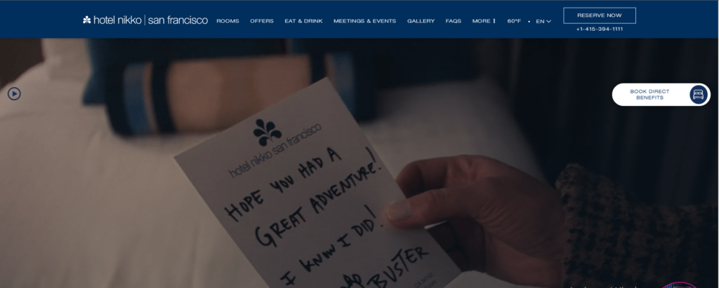 Homepage of Hotel Nikko / hotelnikkosf.com