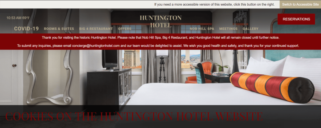 Homepage of Scarlet Huntington / huntingtonhotel.com