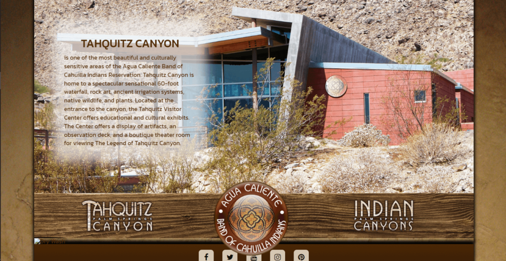 Homepage of Indian Canyons / https://www.indian-canyons.com
