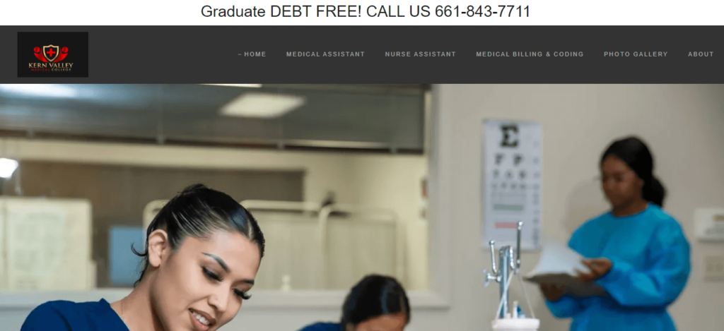 Homepage of Kern Valley Medical College /
Link: kernvalleymedicalcollege.com