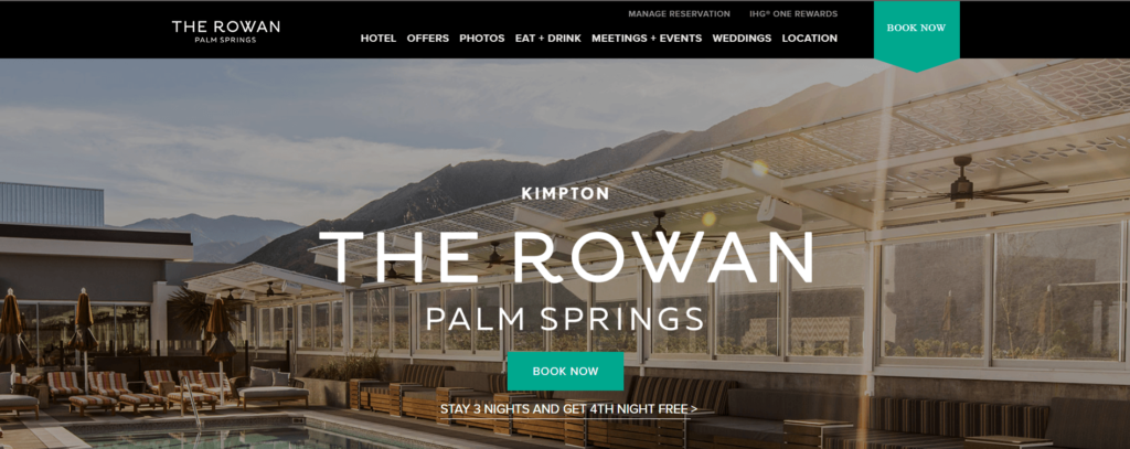 Homepage of The Kimpton Rowan Palm Springs Hotel / rowanpalmsprings.com