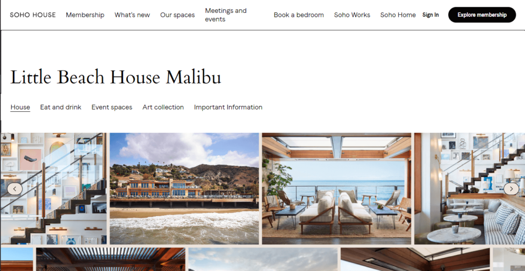 Homepage of Little Beach House Malibu / https://www.sohohouse.com/en-us/houses/little-beach-house-malibu?utm_source=google&utm_medium=organic&utm_campaign=googlemybusiness
